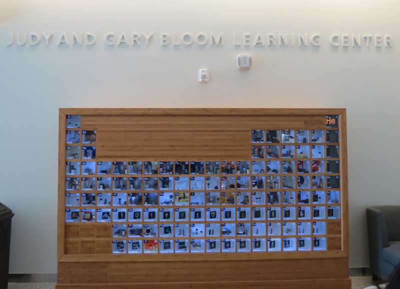 Periodic table display in hardwo
